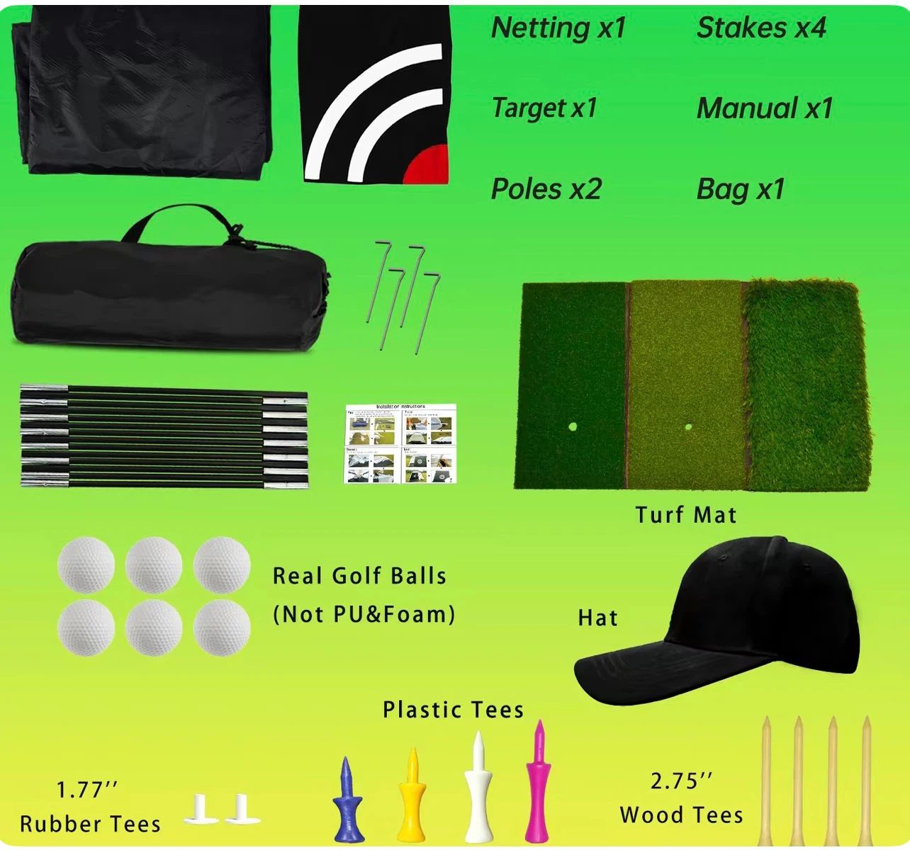 Golf Practice Net with Mat and Accessories - photo 2