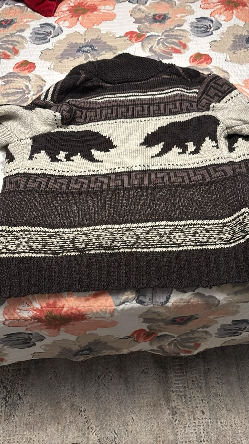 Lucky Brand Bear Print Zip-Up Cardigan - photo 3