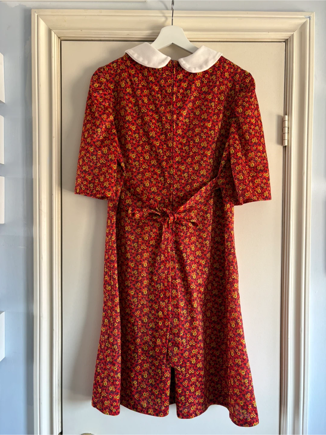 Vintage Floral Print Dress with Peter Pan Collar - photo 2