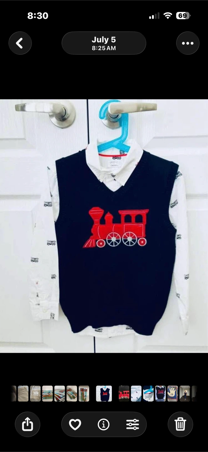 Gymboree boys train sweater vest and button-down shirt set