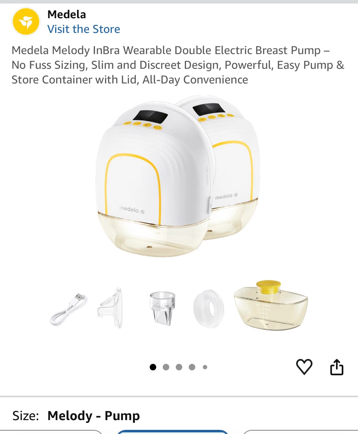 Medela Melody InBra Wearable Double Electric Breast Pump