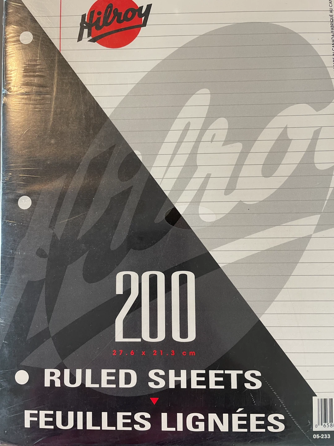 Hilroy 200 Ruled Loose Leaf Paper x 5 packs