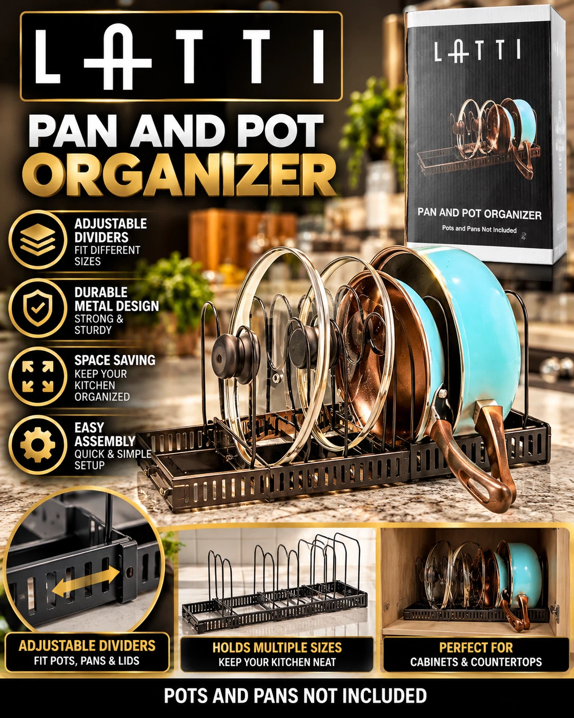 Latti Pan and Pot Organizer