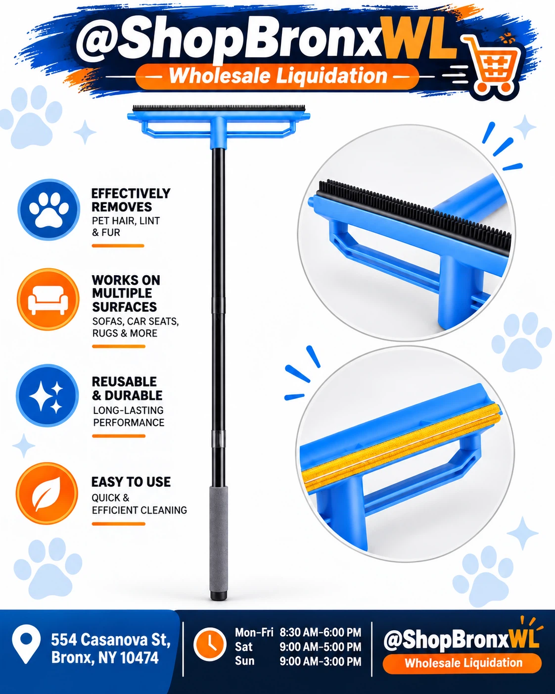 Adjustable Pet Hair Removal Tool