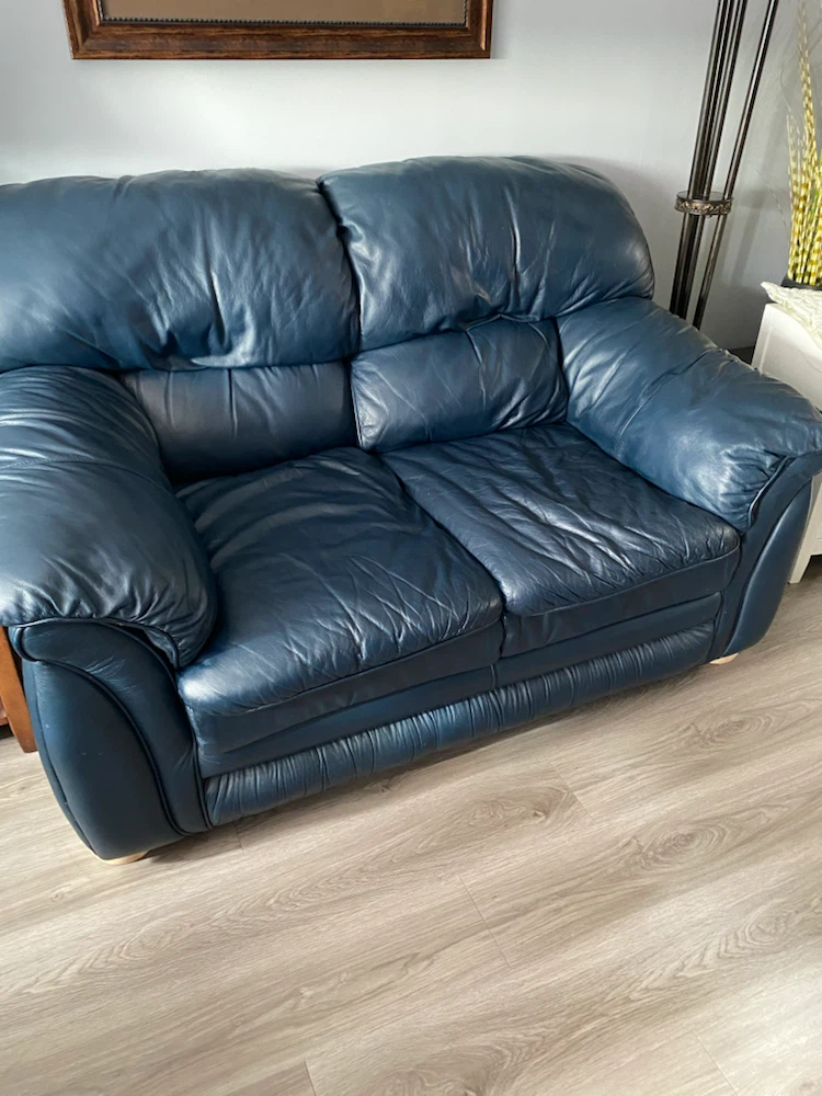 Genuine leather loveseat