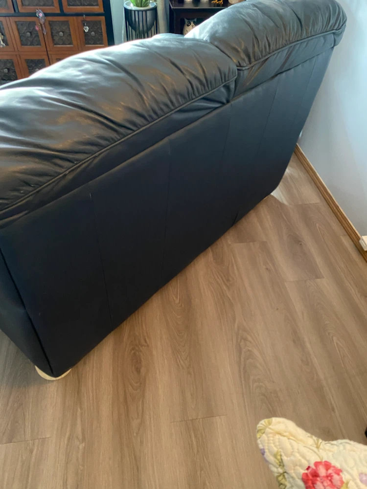 Genuine leather loveseat - photo 3