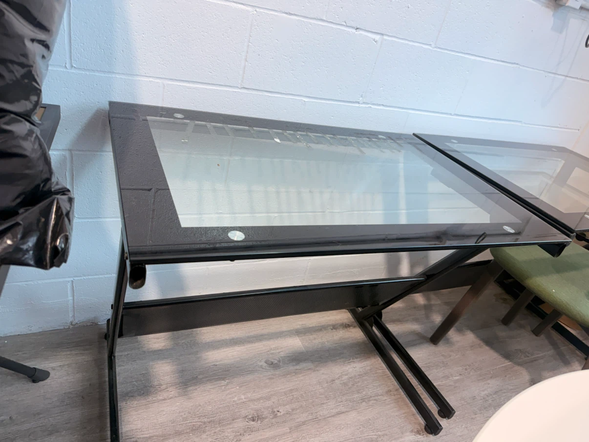 Glass Top Desk with Black Metal Frame price for 2 desks