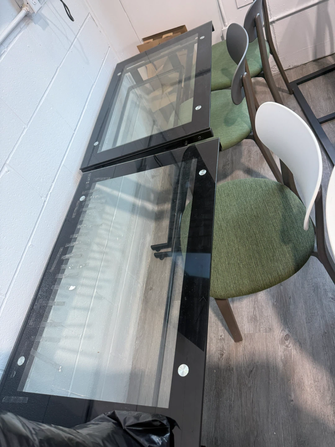 Glass Top Desk with Black Metal Frame price for 2 desks - photo 2