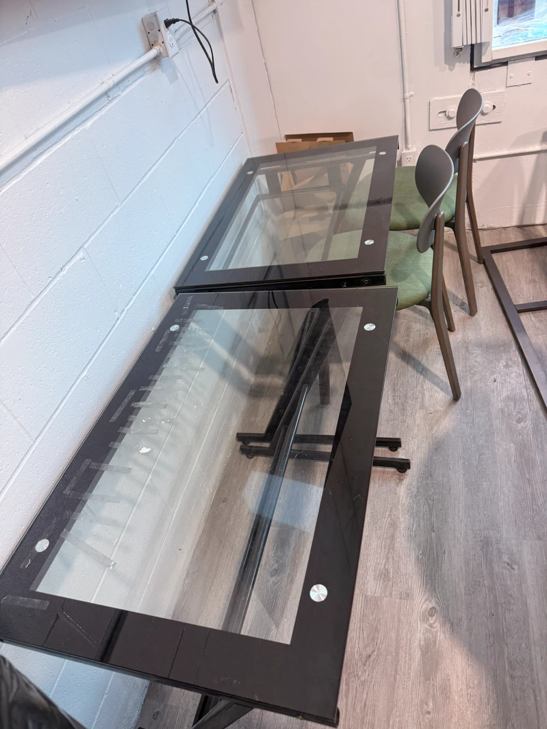 Glass Top Desk with Black Metal Frame price for 2 desks - photo 3