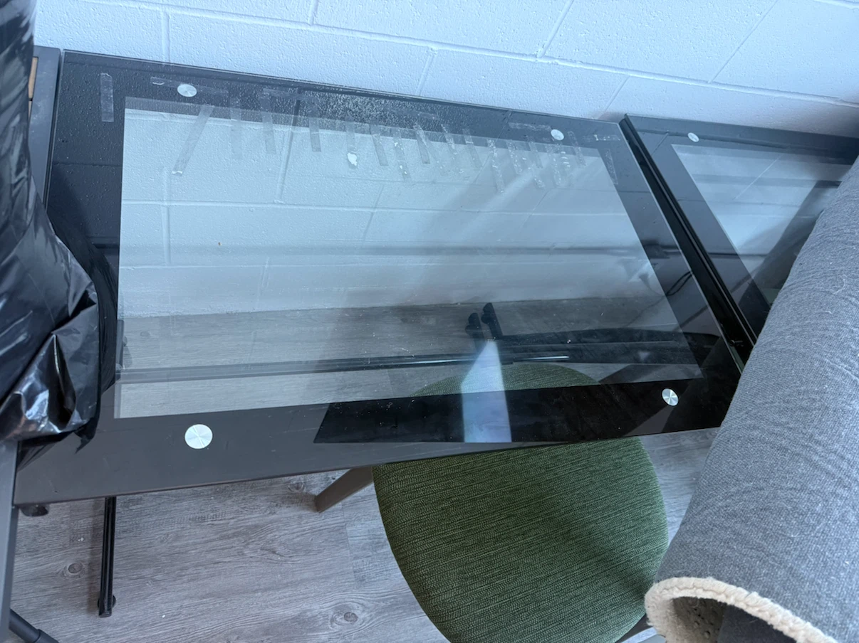 Glass Top Desk with Black Metal Frame price for 2 desks - photo 4