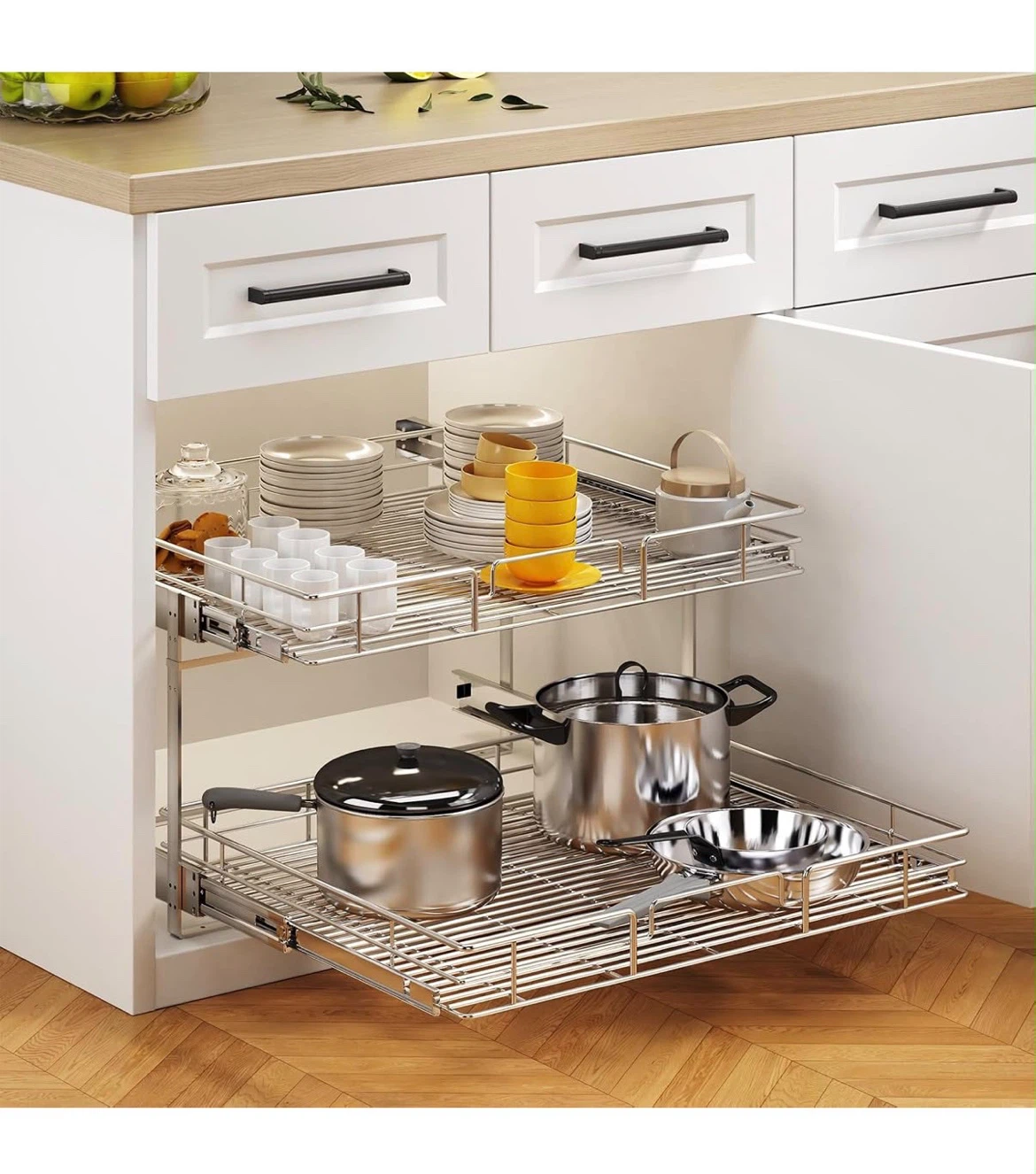 Brand New 2-Tier Pull Out Cabinet Organizer - 28.5" W - photo 3