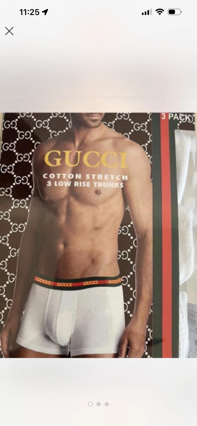 Gucci Cotton Stretch 3-Pack Low Rise Trunks(, white,blue, black)