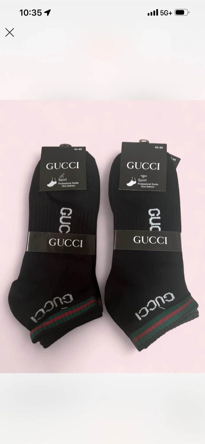 Gucci Sport Professional Socks, size:9-11. Black . 2 pair