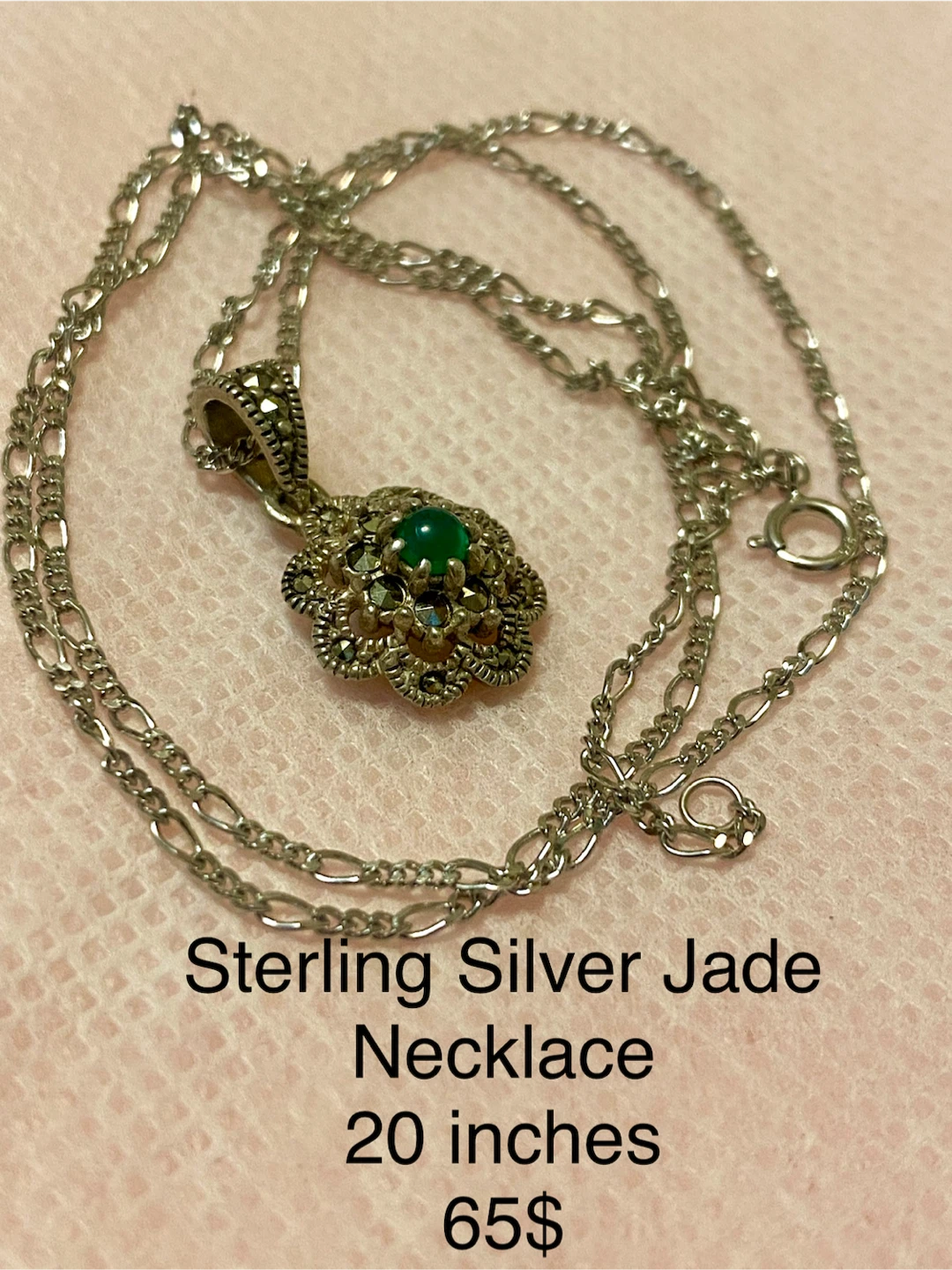 Sterling Silver Jade Necklace - photo 2