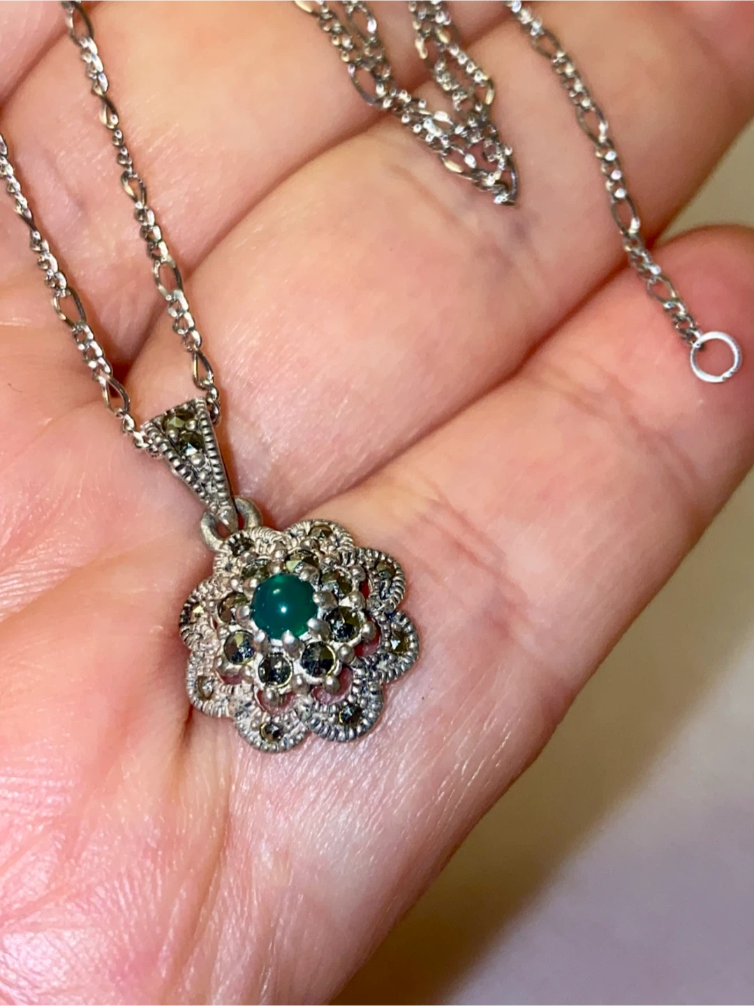 Sterling Silver Jade Necklace - photo 3