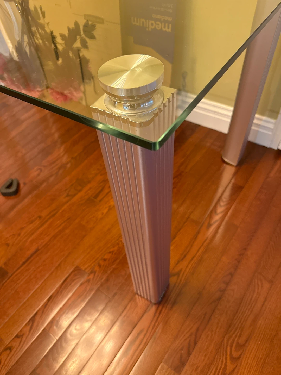 Glass Dining Table with Metal Legs - photo 2