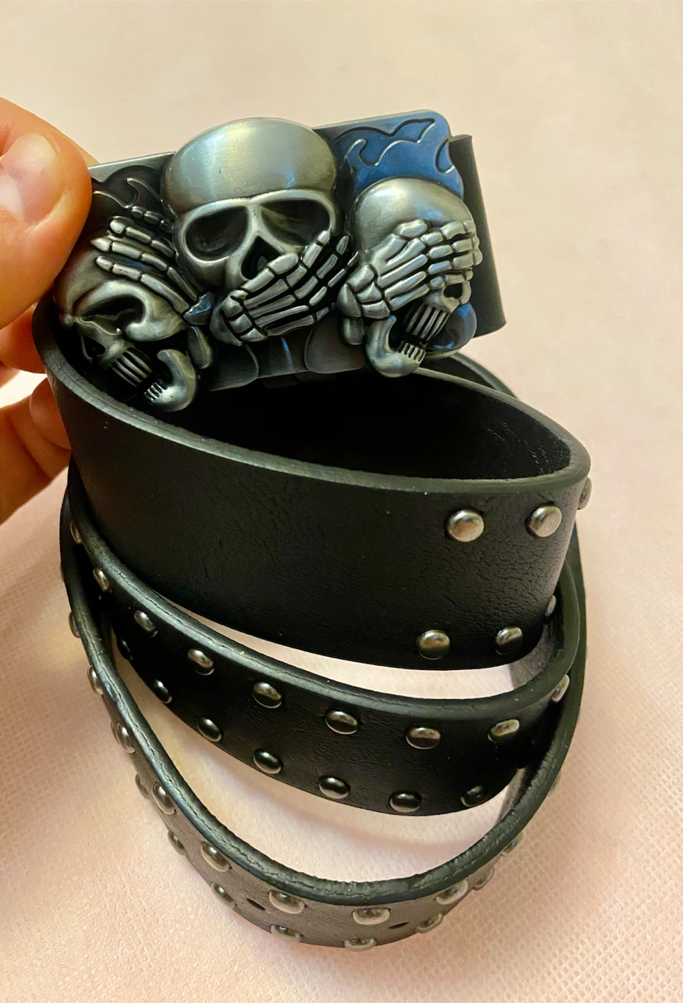 Skull Buckle Studded Belt. Unisex - photo 4