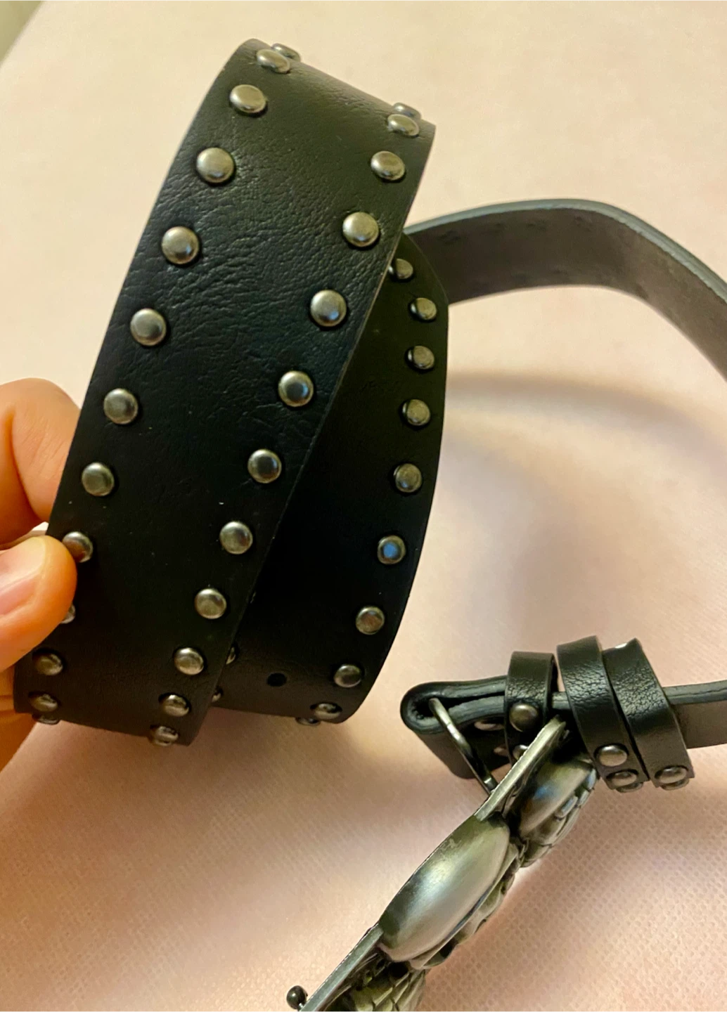 Skull Buckle Studded Belt. Unisex - photo 5
