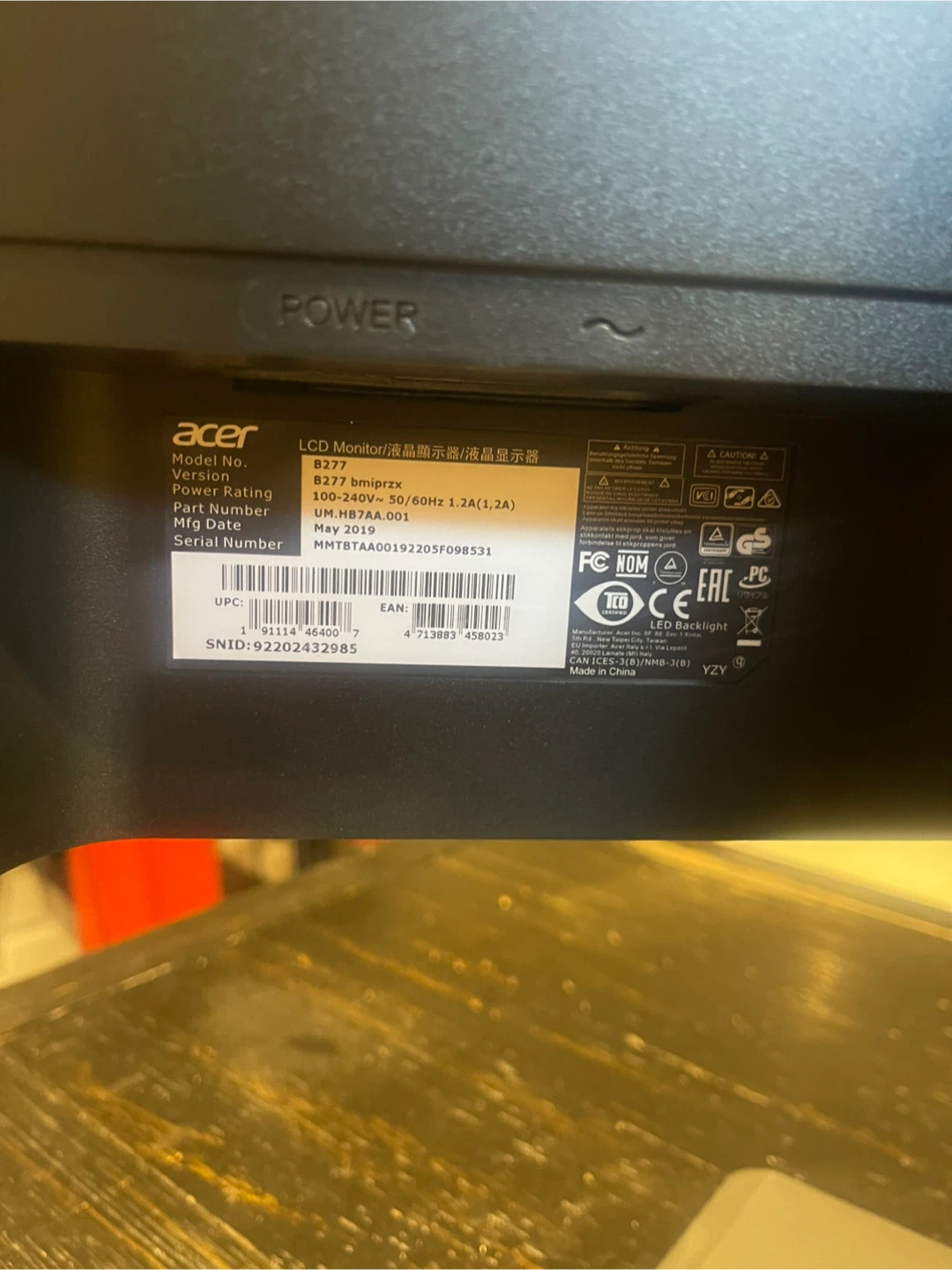 Acer B277 Bmiprzx 27-inch Monitor - photo 2