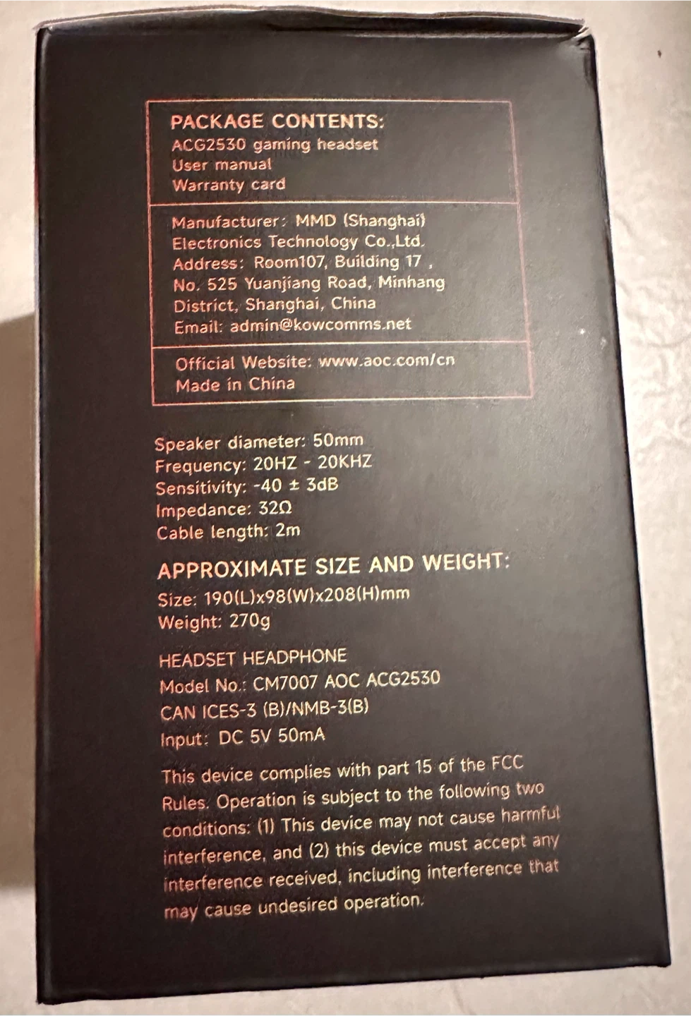 AOC ACG2530 Gaming Headset - photo 5