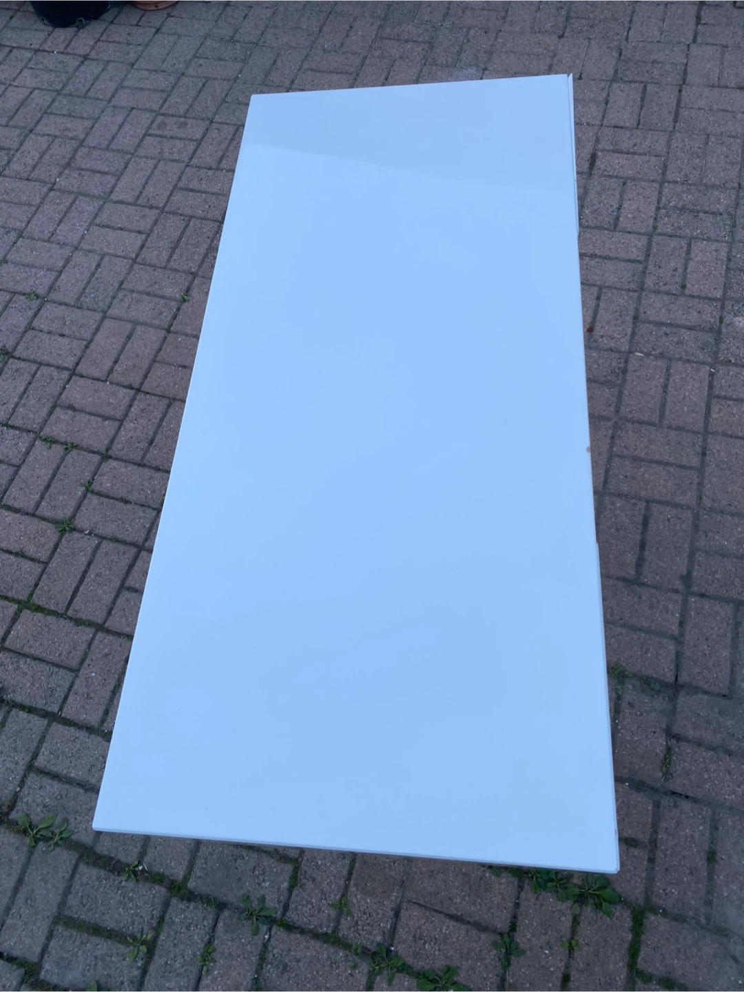 Modern White Gloss Desk with Chrome Legs - photo 5