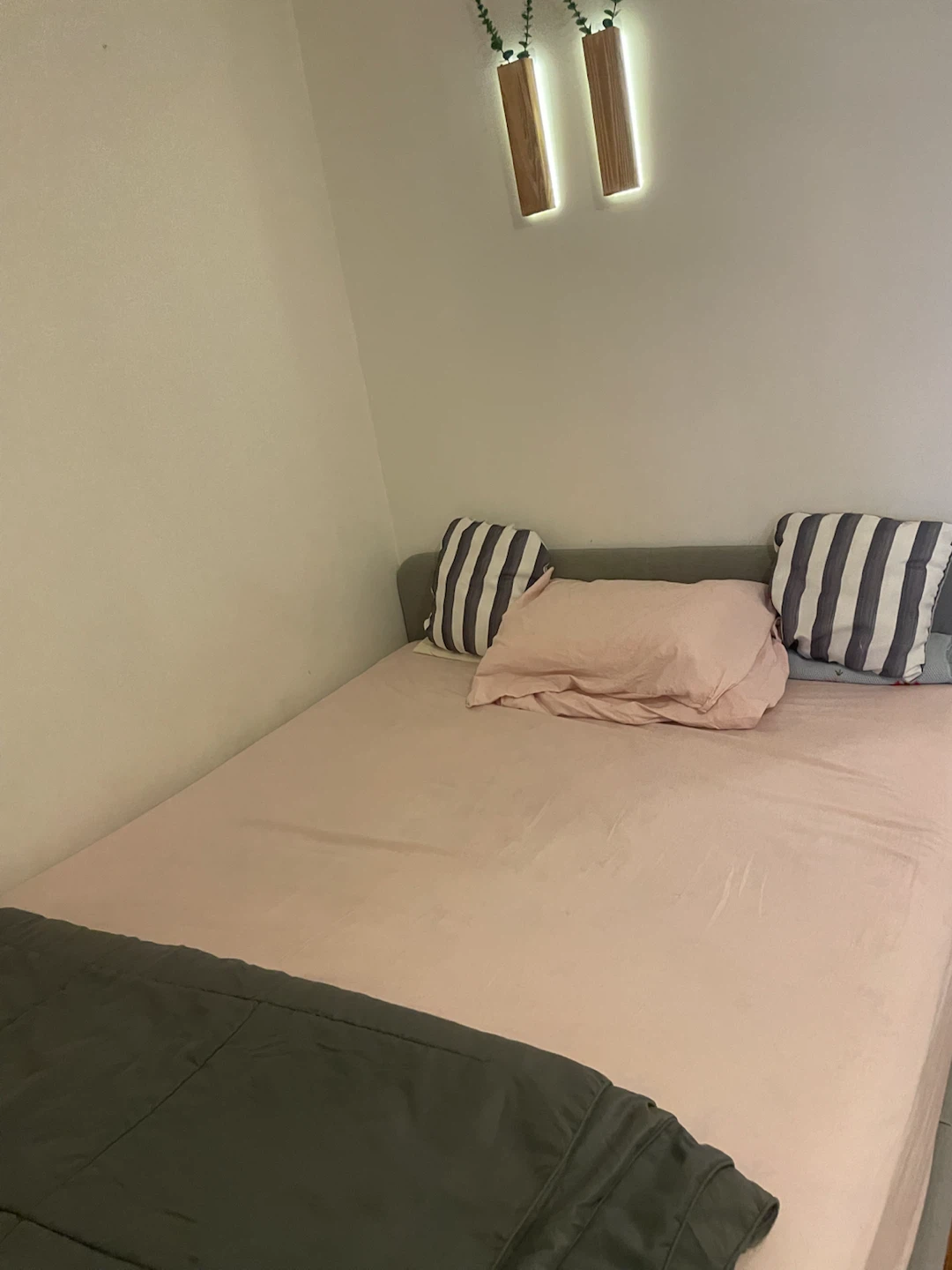 IKEA VIBGÅRD bed frame with slates, mattress and duvet