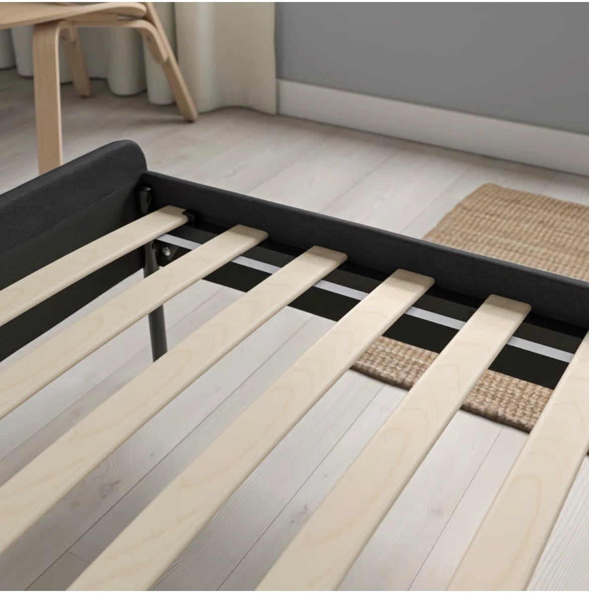 IKEA VIBGÅRD bed frame with slates, mattress and duvet - photo 3