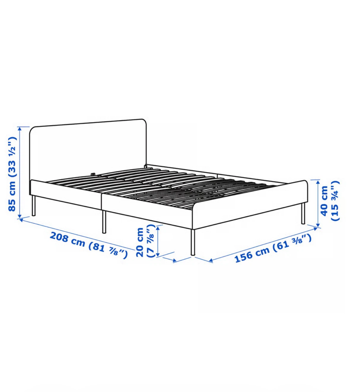 IKEA VIBGÅRD bed frame with slates, mattress and duvet - photo 4