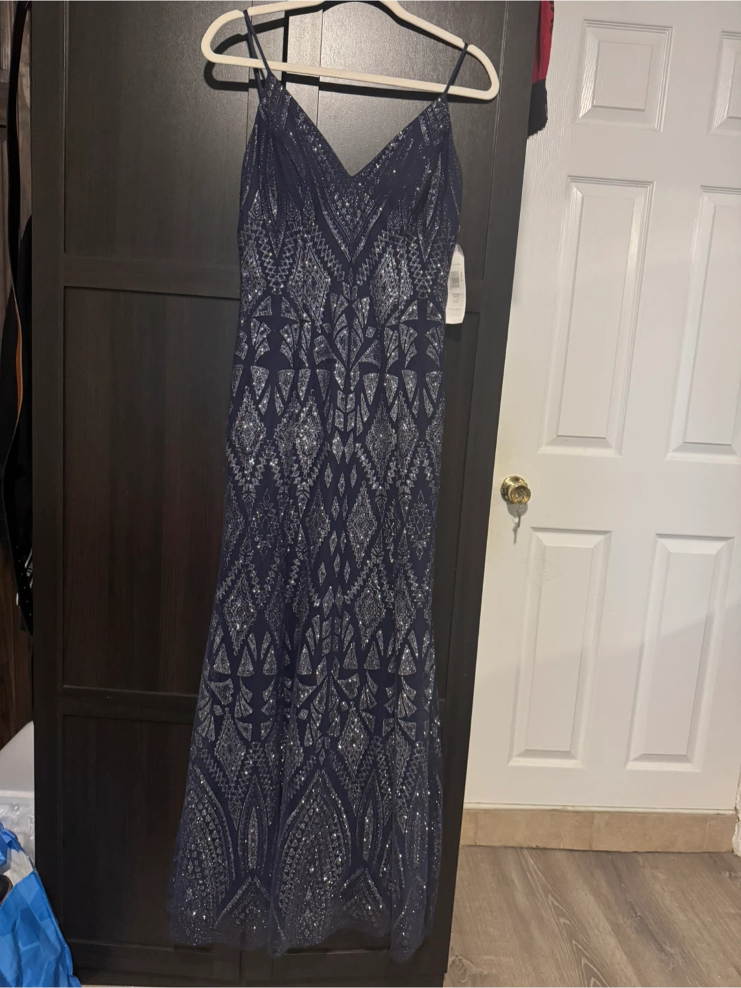 Jump Apparel Navy Glitter Gown
