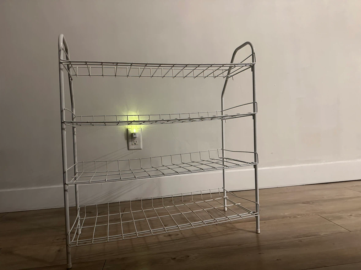 Four-Tier White Metal Shoe Rack
