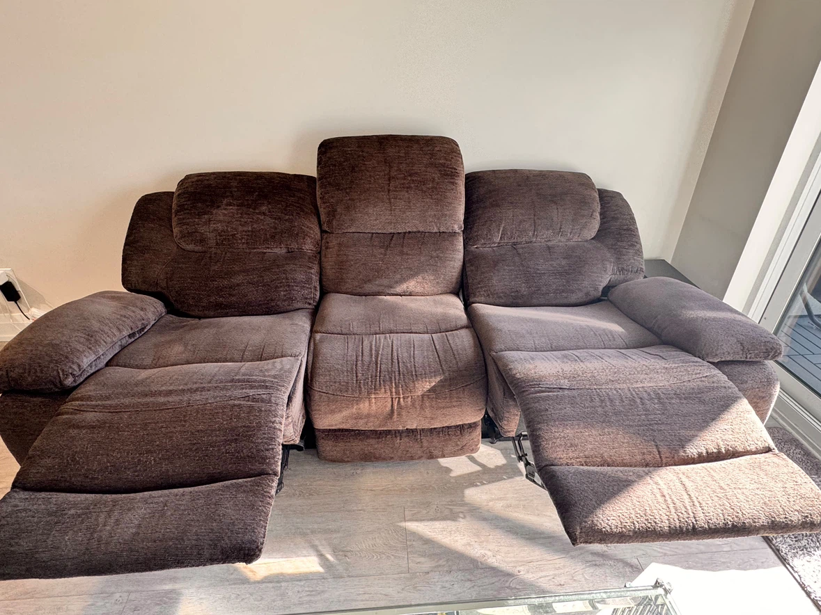 Brown Three-Seater Power Reclining Sofa - photo 4
