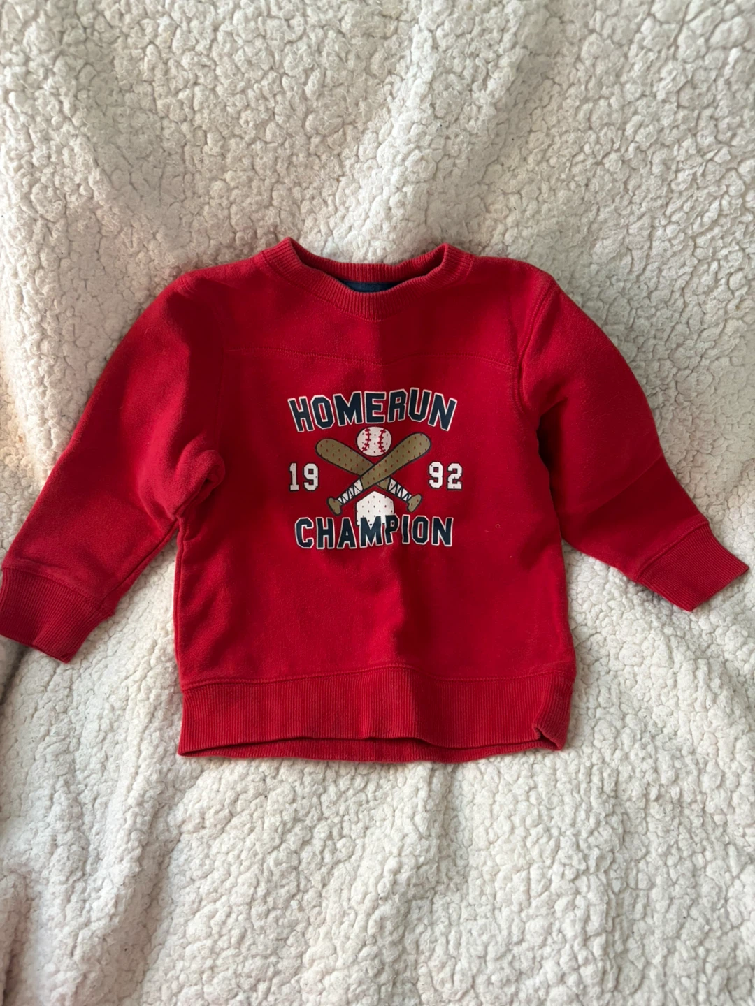 Jumping Beans Red Baseball Sweatshirt 3T