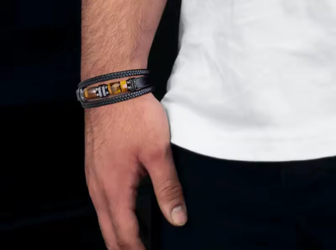 Tiger Eye Stone and Leather Unisex Bracelet - photo 5