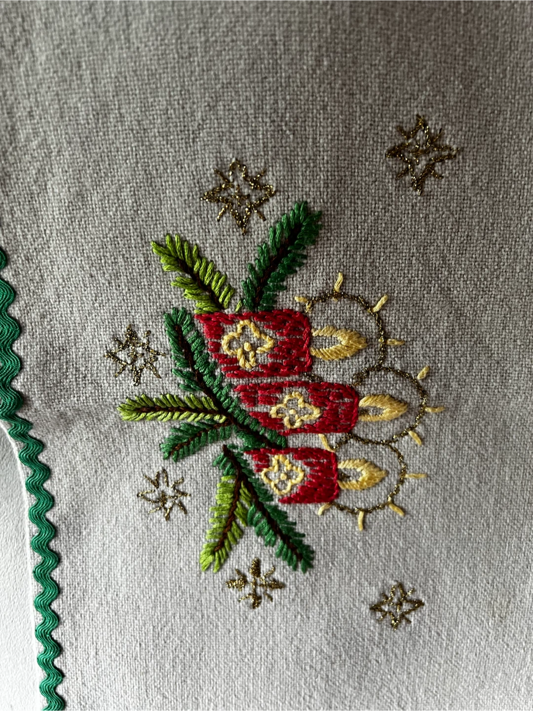 Vintage Embroidered Christmas Tablecloth - photo 3