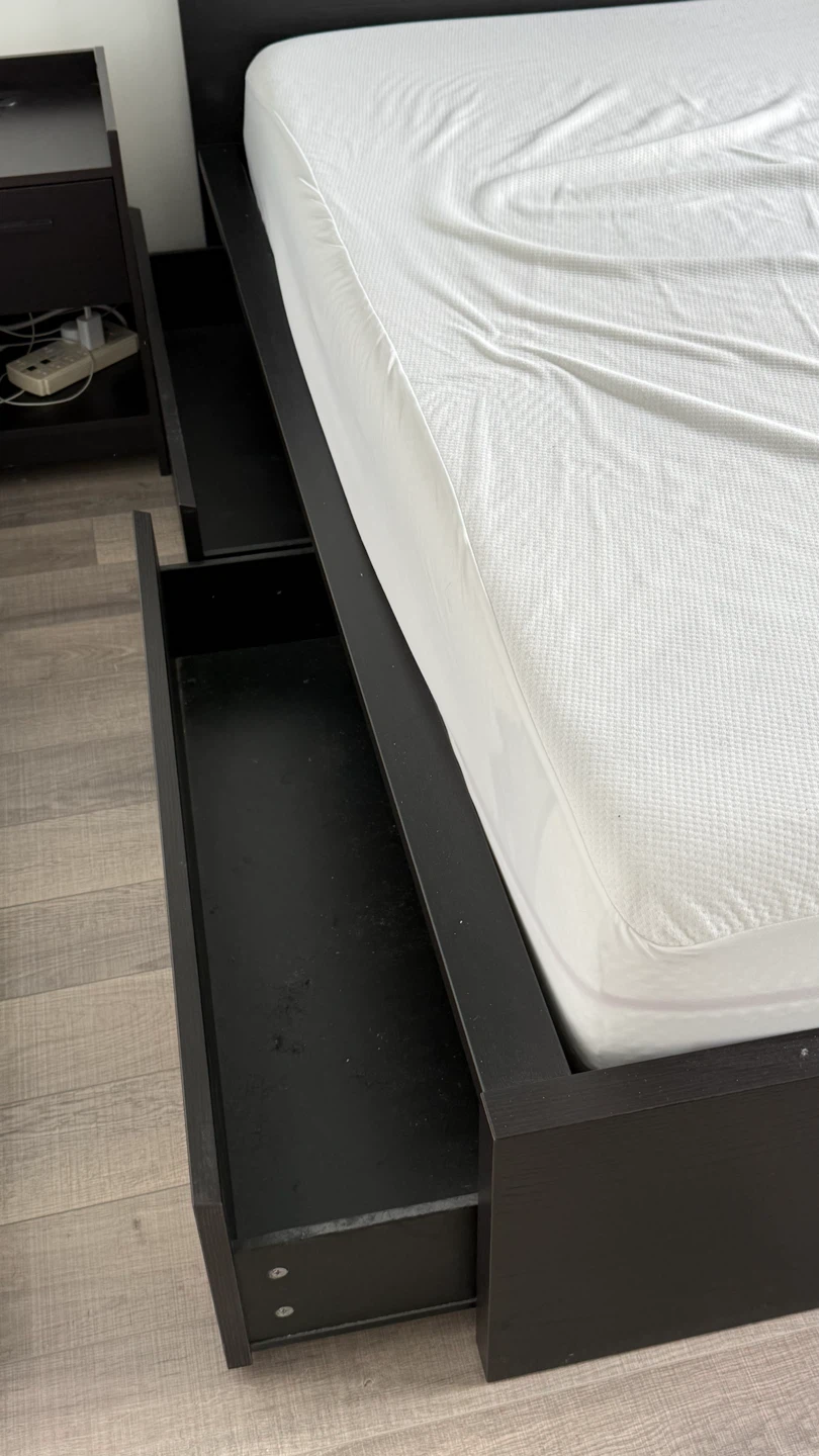 Black Storage Bed Frame with Douglas Mattress - photo 2