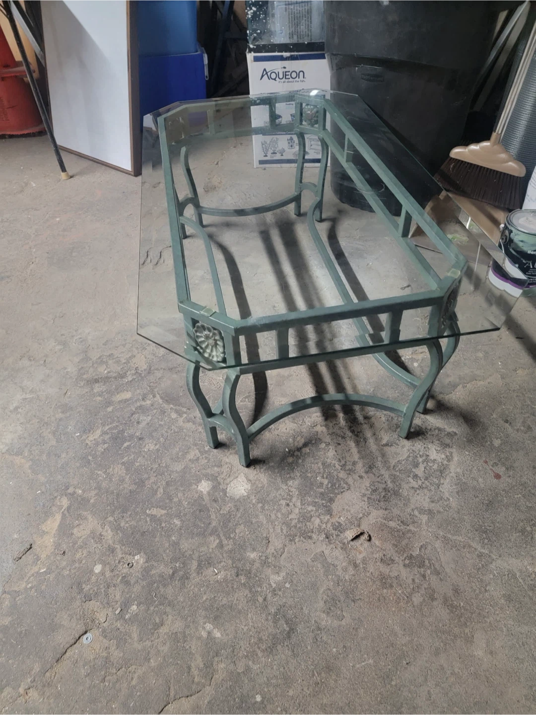 Vintage Metal and Glass Coffee Table - photo 2