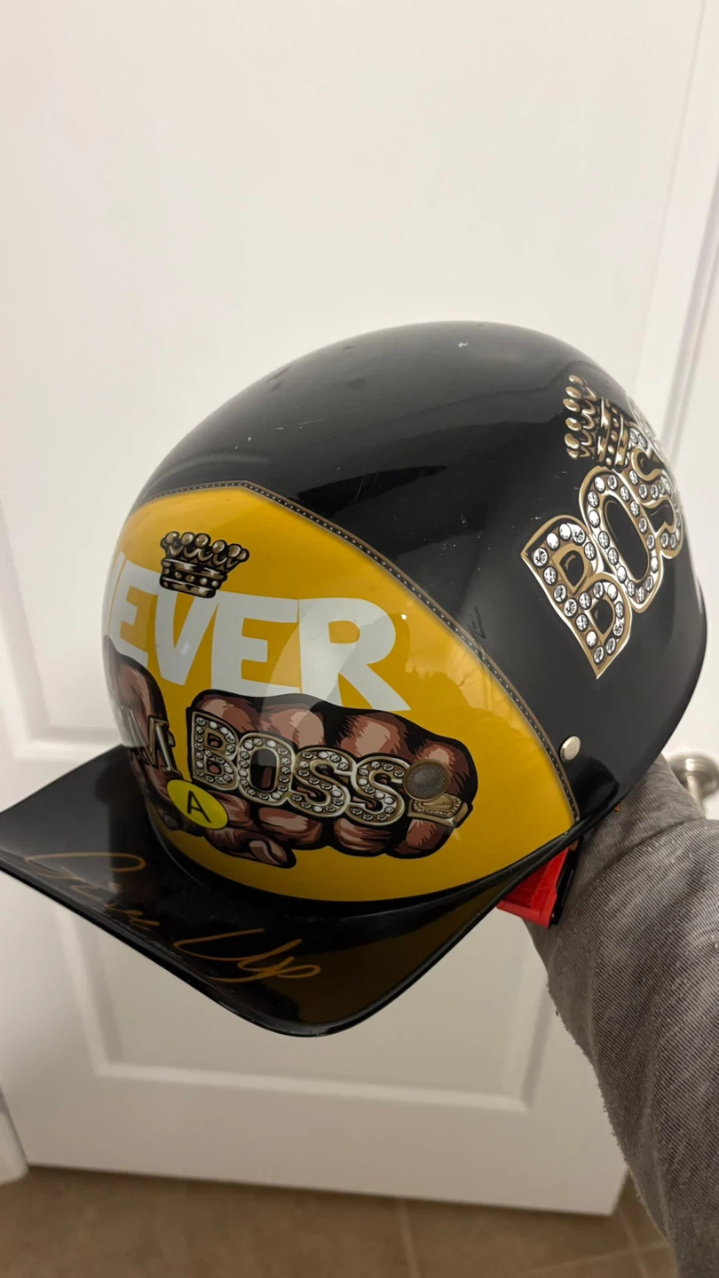 Boss Baseball Cap Style Helmet for Bike or Motorcycle Medium