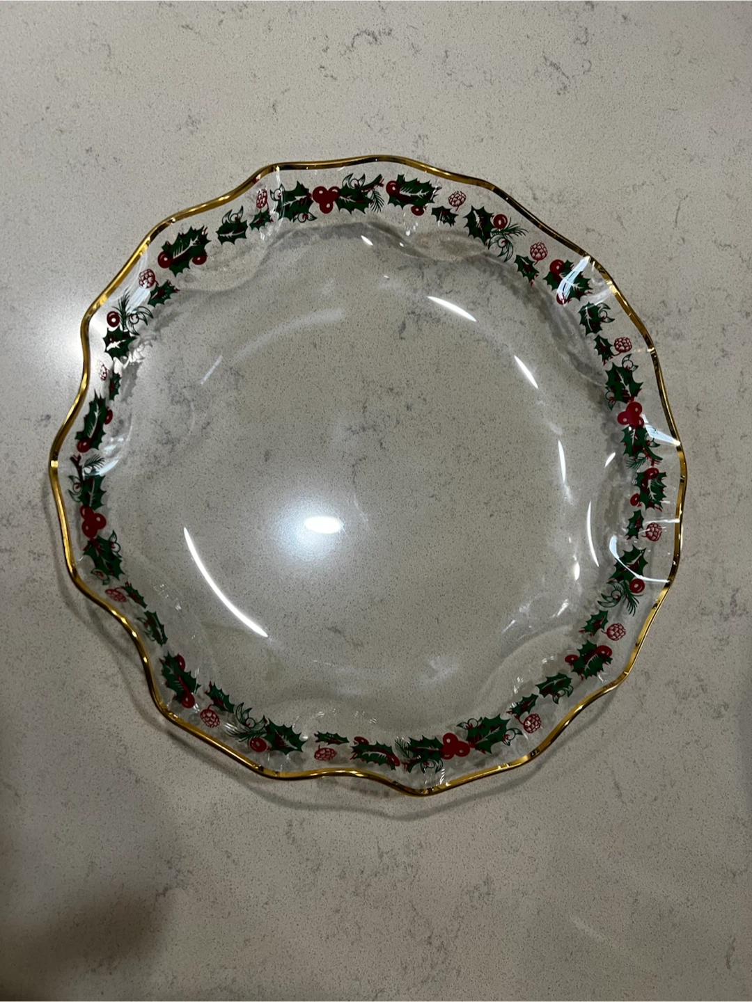 Clear Glass Christmas Serving Platter