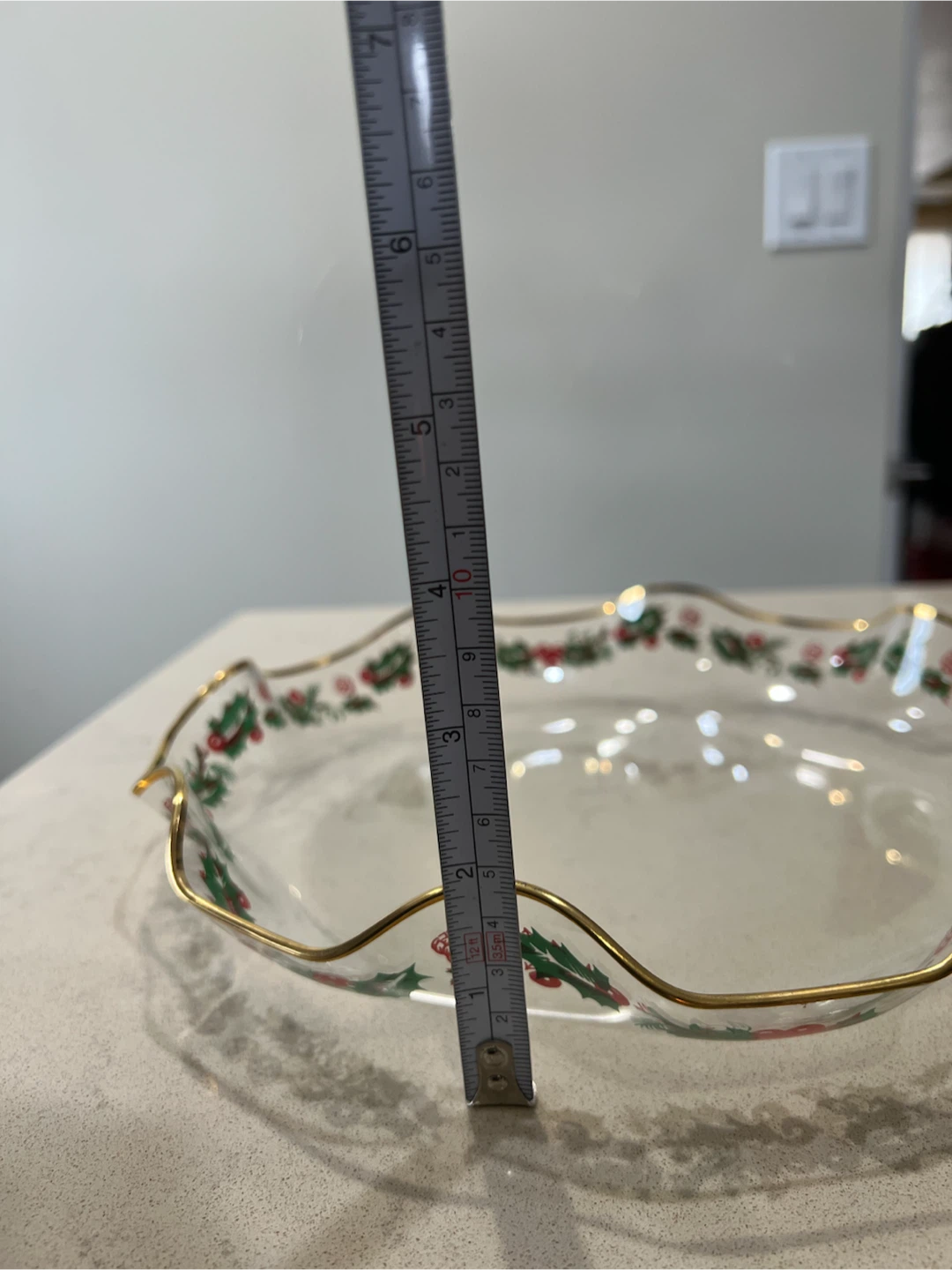 Clear Glass Christmas Serving Platter - photo 3