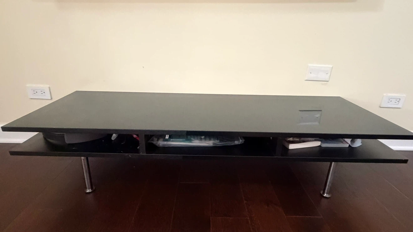 Modern Black Low-Profile TV Stand - photo 2
