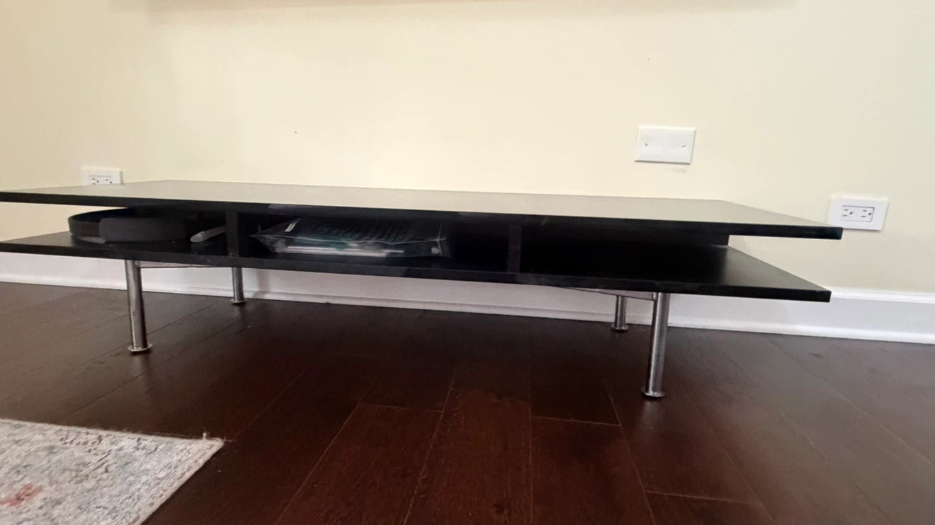 Modern Black Low-Profile TV Stand - photo 4