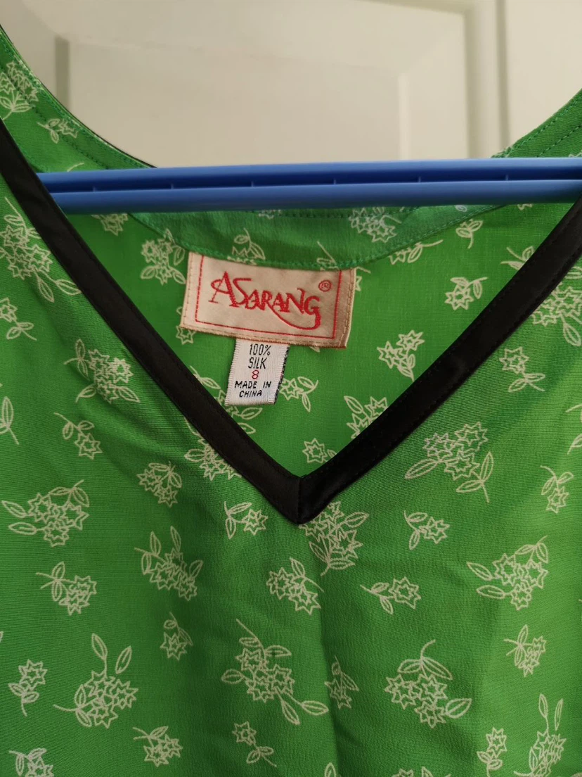 Asarang Green Floral Silk Dress(100% silk) - photo 2