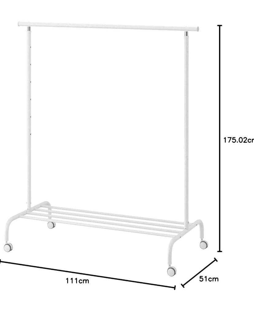 White metal clothing garment rack - photo 2