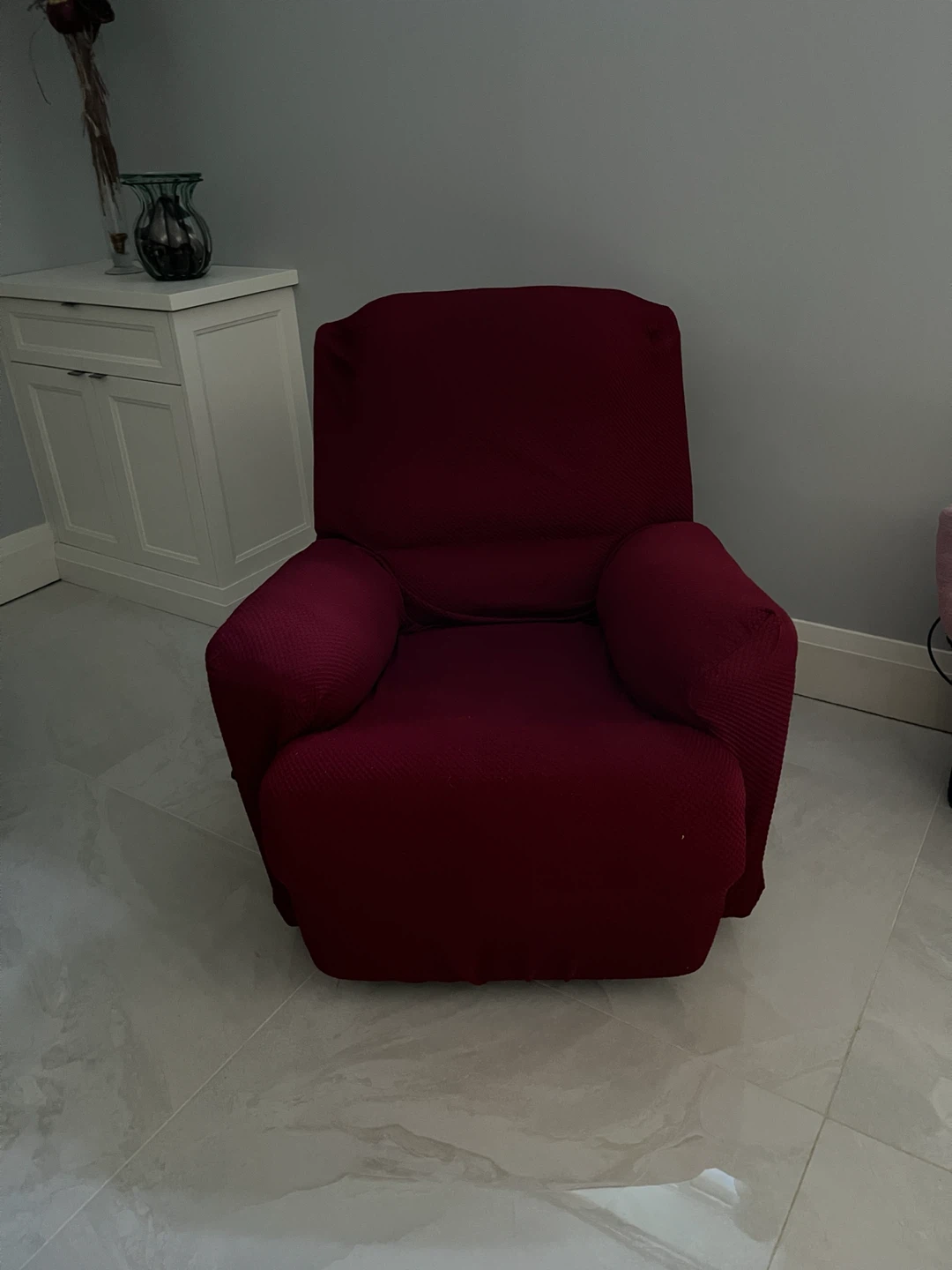 Red/ Gray Recliner Sofa  and Covers - photo 2