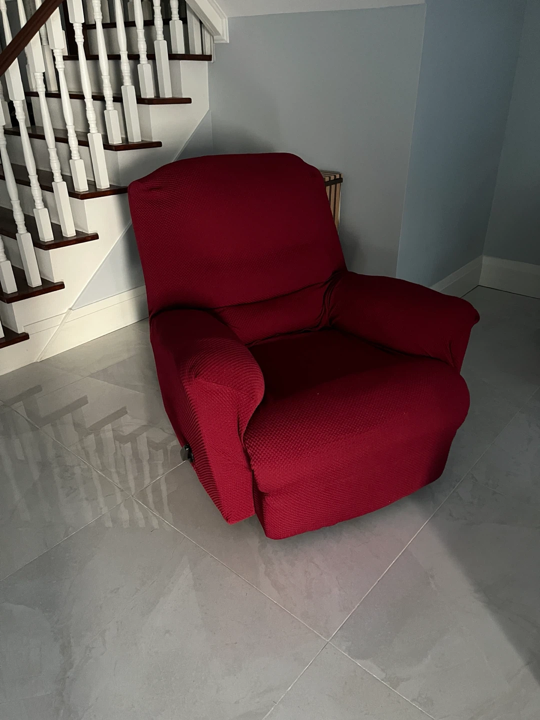 Red/ Gray Recliner Sofa  and Covers - photo 3