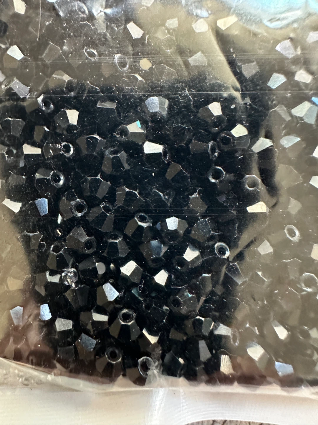 Black faceted  beads - New - 108 Grams - $2 - photo 2