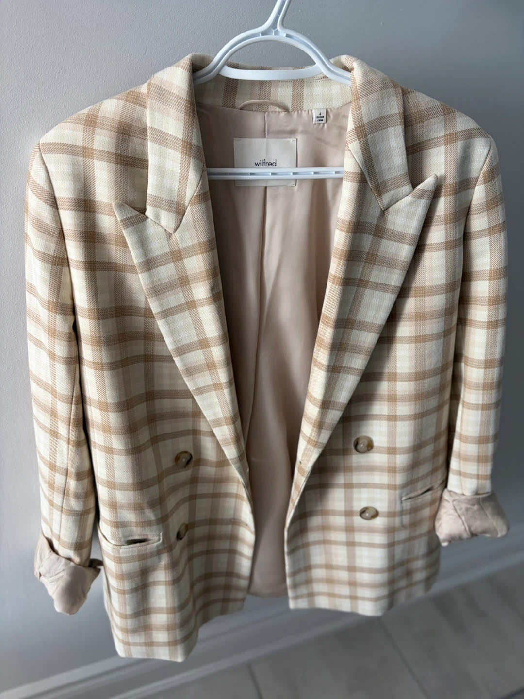 Women’s Wilfred Plaid Double-Breasted Blazer