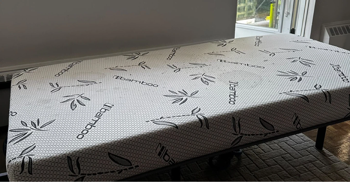 Single Bamboo Mattress and Metal Bed Frame