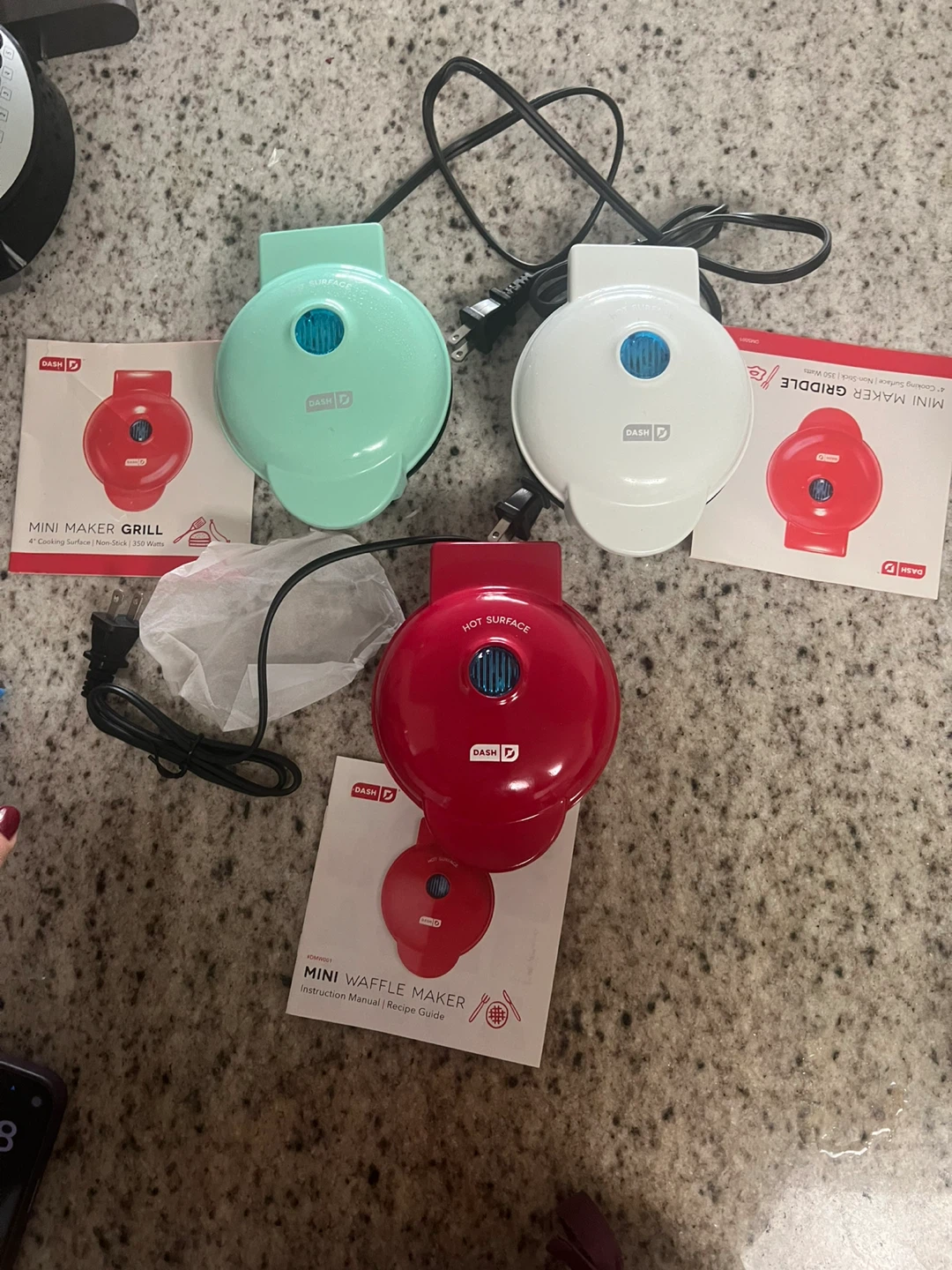 Set of 3 Dash Mini Makers: Waffle, Grill, and Griddle - photo 2