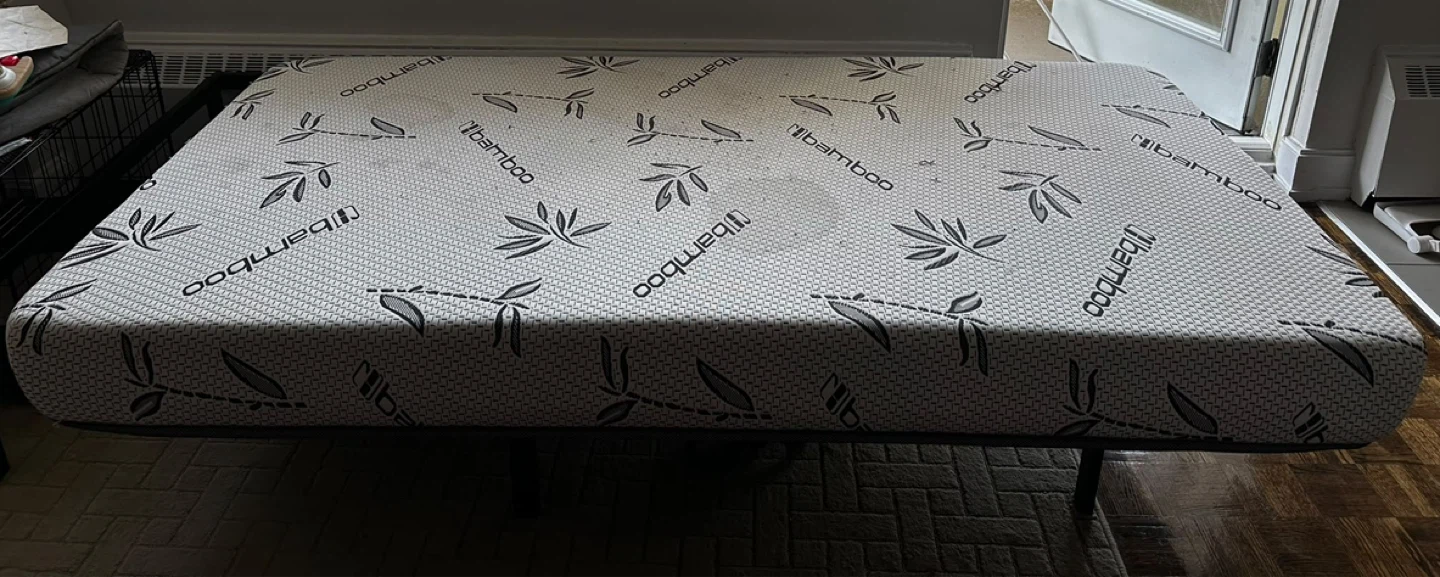 Single Bamboo Mattress and Metal Bed Frame - photo 2